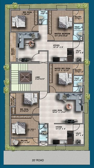 Srivari Green apartment floor plan walkthrough